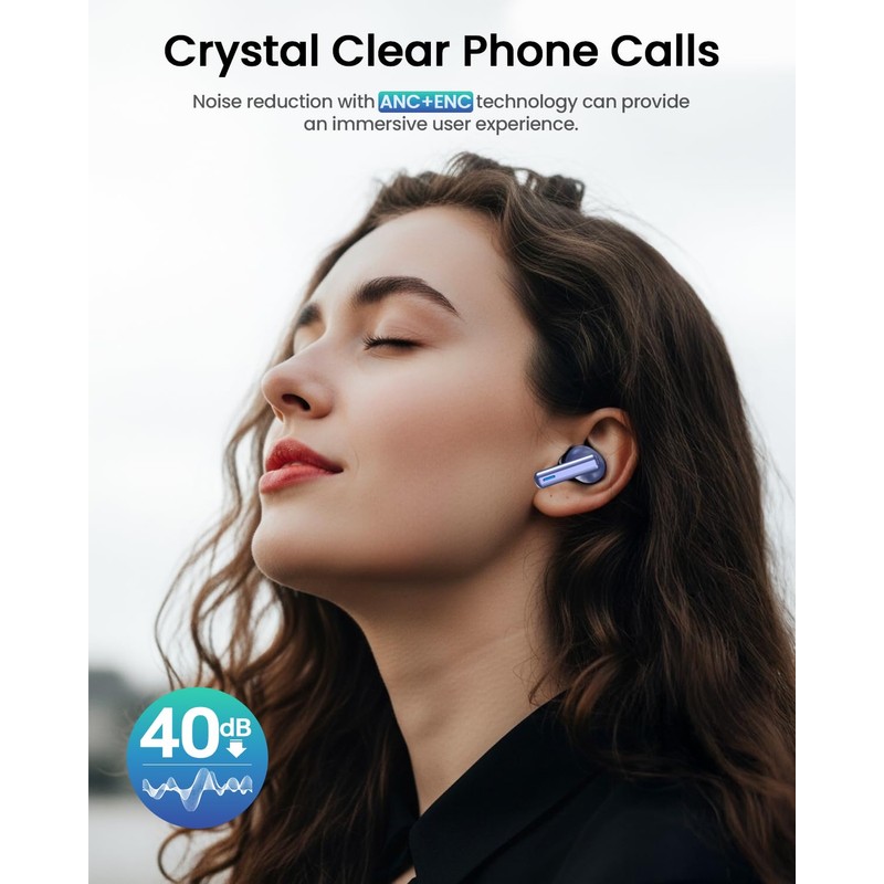 ZIUTY Wireless Earbuds, ANC ENC Noise Cancelling Ear Buds with