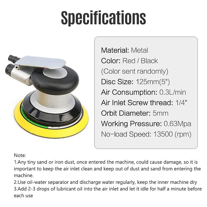 5'' Pneumatic Sander Pneumatic Polisher Air Sander Air Palm Orbital