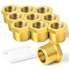 TAISHER 10 Pcs Brass Reducer Hex Bushing Threaded Pipe Fitting
