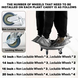 LeafLassie Heavy Duty Plant Caddy with Wheels 20 Inch, 360° Caster, Outdoor Rolling Plant Dolly That is Not Easily Rusted, Indoor Metal Plant Cart with Rollers, Plant Pot Trolley, Silver 3 Pack