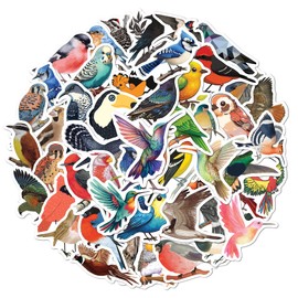 BEATRI Bird Stickers 50Pcs Vinyl Waterproof Bird Stickers for Water Bottles, Laptop, Notebook, Scrapbook, Luggage, Cell Phone, Skateboard, Helmet