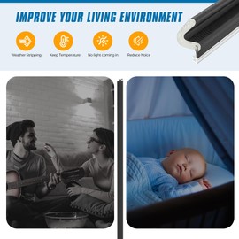 Weather Stripping Door Seal Strip 19.8FT Door Soundproofing V-Shape Sound Proof Door Sealers for Door Frame, Door Insulation Strip for Large Gap，Black