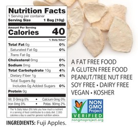 Brothers All Natural Freeze Dried Fruit Crisps, Fuji Apple, 1 Oz (Pack of 8), Made with 100% Fruit, Gluten Free, Soy Free, Vegan, Healthy Snack, Resealable Pouch