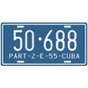 Cuba Pre-Revolution 1955 Replica Metal License Plate