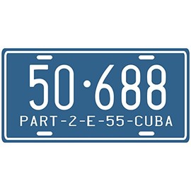 Cuba Pre-Revolution 1955 Replica Metal License Plate