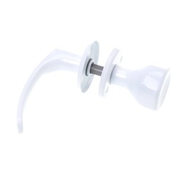 Aqbau® Door Handle with Door Knob Rotatable | Button Push | Door Knob | Complete Set Including Bolts and Screws (White)