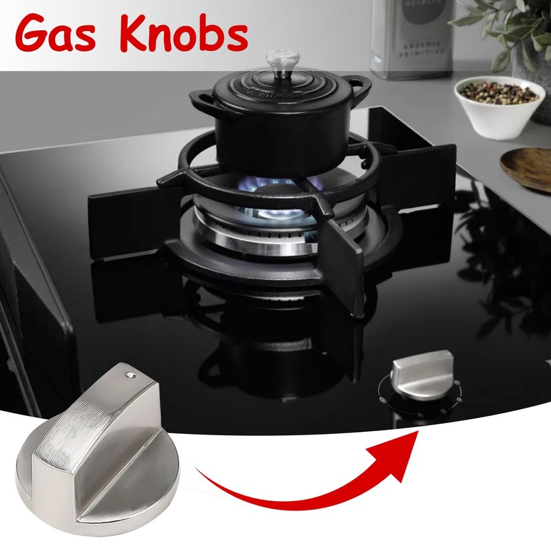 4Pcs Gas Stove Knob,Durable Metal Switch Control Stove Adaptors Knobs,Cooker