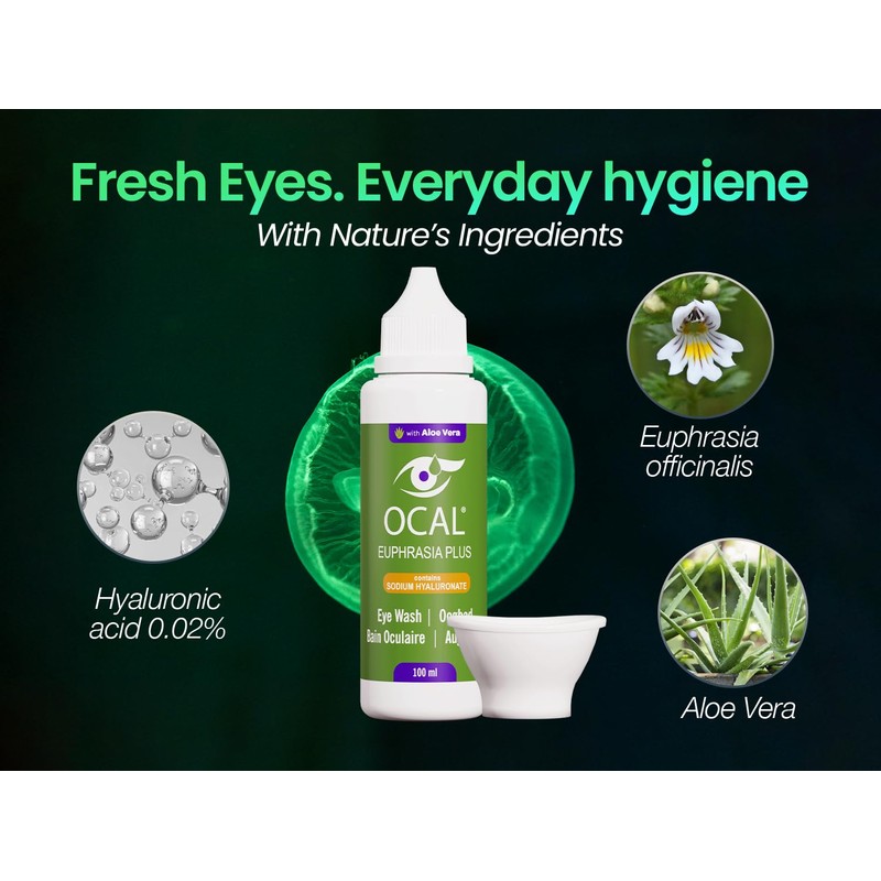 OCAL Euphrasia Plus Eye Wash – 100ml | with Aloe