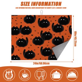 Cute Fat Cat Dish Drying Mat for Kitchen Counter Microfiber Absorbent Dish Cartoon Kitchen Drying Mat Draining Reusable Washable for Dishes/Utensils/Countertops/Sinks