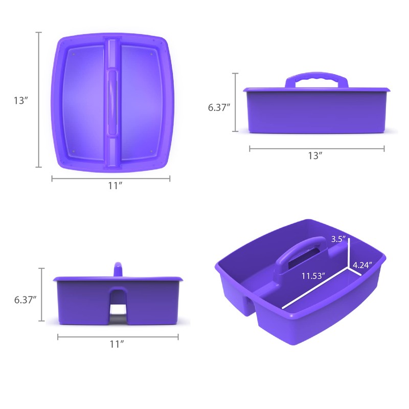 Storex 2-Compartment Large Craft Caddy – Multipurpose Classroom Organizer with