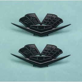 2Pc 1962 1963 Chevy Impala Belair Front Fender Emblem 3D Badge Flags Pair 327 409 Corvette Replacement for Corvette (Black)
