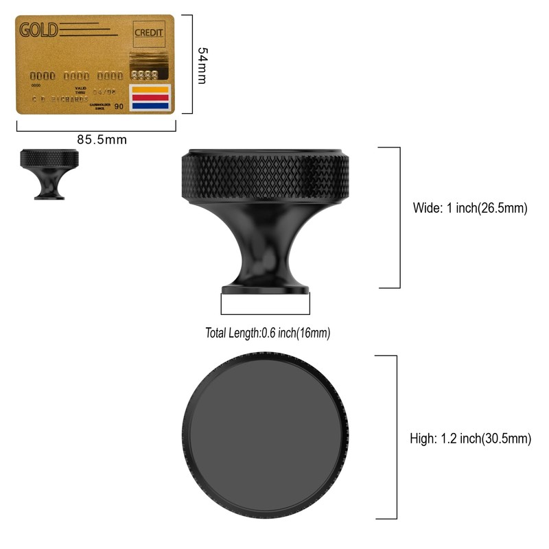 Amerdeco 10 Pack Matte Black Knurled Cabinet Knobs Kitchen Cabinet