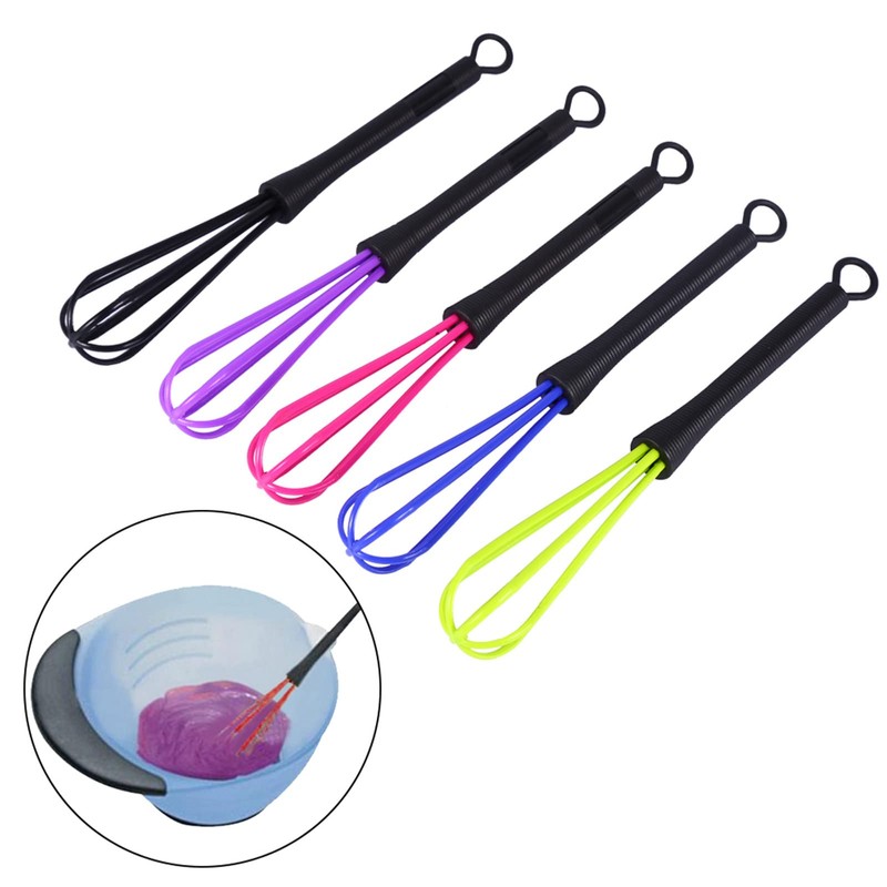 5PCS Plastic Whisk Set, Mini Hair Coloring Cream Hand Whisk,