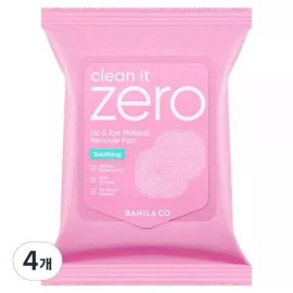 VANILACO 바닐라코 클린 잇 제로 수딩 립앤아이 리무버 패드, 30개입, 4개 VanillaCo Clean It Zero Soothing Lip & Eye Remover Pads, 30 Sheets, 4 Packs [30 pieces x 4]