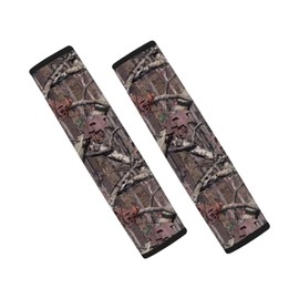 LedBack 2 Pack Car Seat Belt Covers for Cars for Women Camo Forest Seatbelt Pads Protector, Soft Comfort Seat Belt Shoulder Strap Cover Auto Accessories Decor