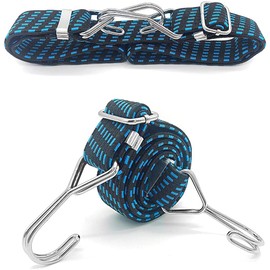 ORASU Cargo Elastic Band 3.3 ft (1 m) / 3 m Width 1.2 inches (3 cm) Elastic Adjustable Length with Metal Hooks, Pack of 2 (3 m)