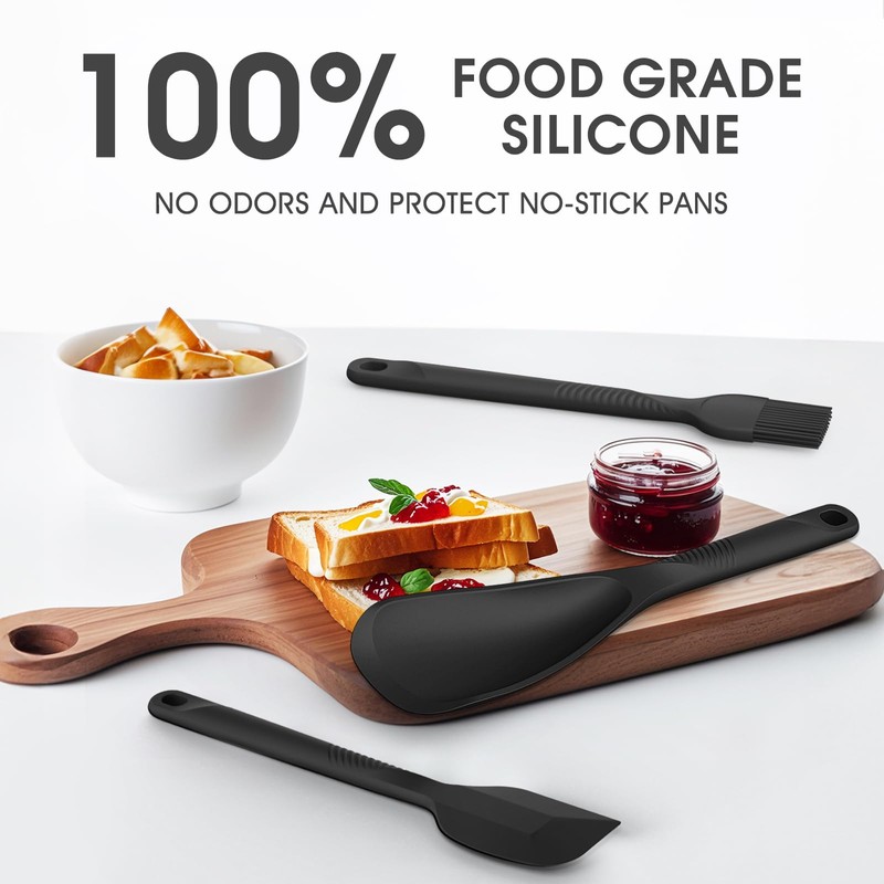 Silicone Cooking Utensils Set - 600°F Heat Resistant, Nonstick Kitchen