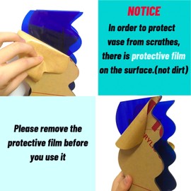 BLOFLO Klein Blue Acrylic Vase, Geometric Acrylic Flower Vase, Tall Wave Shaped Acrylic Vases for Flowers, Modern Flower Vases for Centerpieces, Contemporary Décor for Home Office Wedding