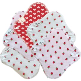 [Made in Japan] Berry & Heart Cloth Liner Set of 5 Be*cloth Unbleached Cotton Cold Protection Cloth Napkins