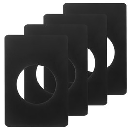 sourcing map 2 Set 130x90mm / 5.12"x3.54" Door Knob Reinforcement Plate, Stainless Steel Door Hole Cover Lock Repair Plate for Door Knob Fixing Backing, Black