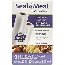 Seal-a-Meal 8" x 20' Vacuum Seal Rolls for Seal-a-Meal and FoodSaver, 2 Pack