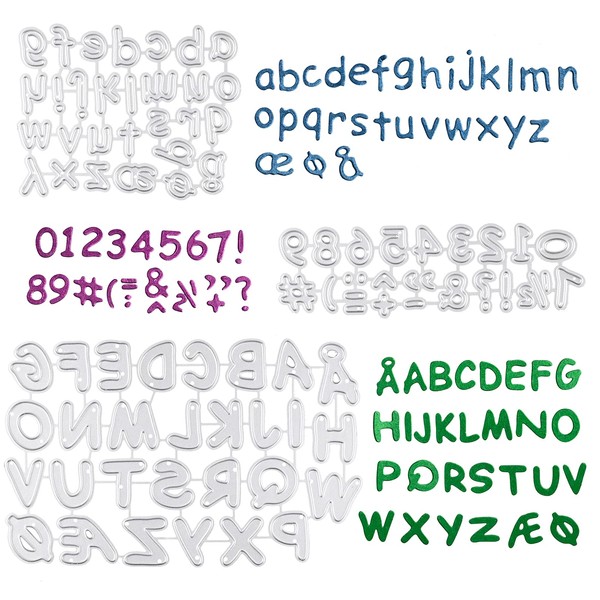 Set of 3 Cutting Dies Letters Numbers Embossing Stencils Metal