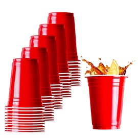 AmazCups Large Red Solo Party Cups –12oz Plastic Cups Red Party Cups for Christmas Party and American Games,Picnics,BBQ
