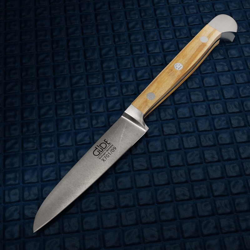 GÜDE Solingen - Gemüsemesser geschmiedet, 9 cm, Olivenholz, ALPHA OLIVE,