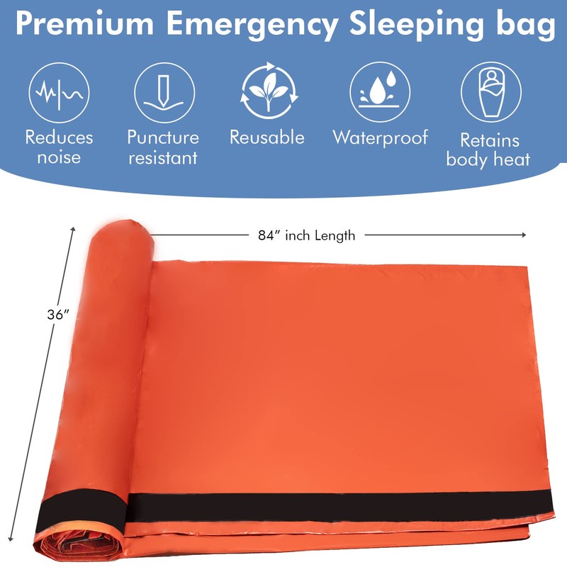 NovaMedic Emergency Sleeping Bag 5 Pack – 84"x36" Thermal Mylar
