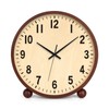 Maxspace Wooden Table Clock,8in Silent Non-Ticking Desk Clock,Battery Operated Desktop