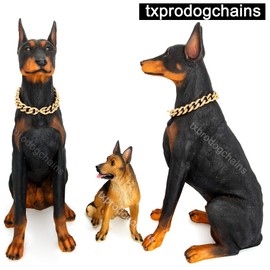 Collar de perro con diseño de calavera, cadena de estrangulamiento de oro de 18 quilates, collar de perro de 22 mm, estilo punk, collar para perros de razas grandes (50,8 cm)