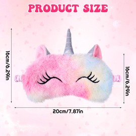 Heyu-Lotus 4 Pcs Kids Eye Masks for Sleeping, Kids Eye Mask, Cute Unicorn Animal Plush Sleeping Mask, Kids Sleeping Mask for Girls Adult Children