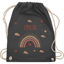Geschenk mit Namen personalisiert by Shirtracer - Gym Bag Backpack - Rainbow Rainbow Colour Bow, 06 Dark Grey, Unit size