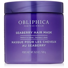 Obliphica Medium to Coarse Seaberry Mask, 1.05 Pound - Nourishing and Restorative Hair Treatment for Medium to Coarse Hair Types, Ensuring Lustrous Shine, Manageability, and Revitalization