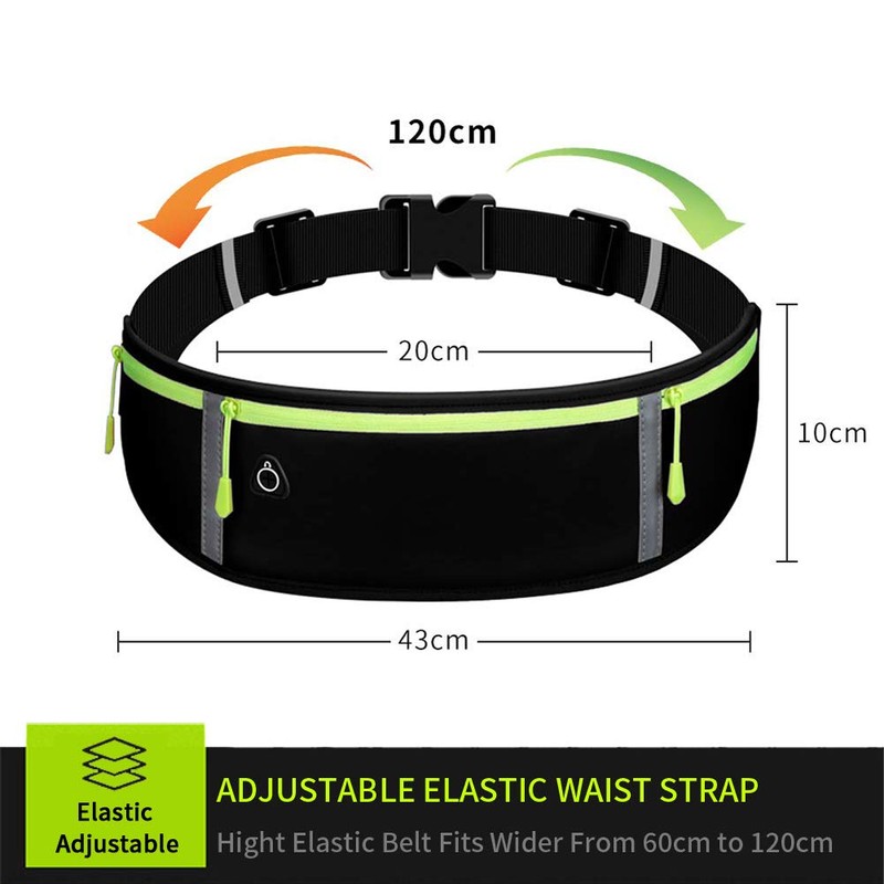 GORWRICH Running Belt with Waterproof Adjustable Elastic Strap, Sweatproof waistpacks