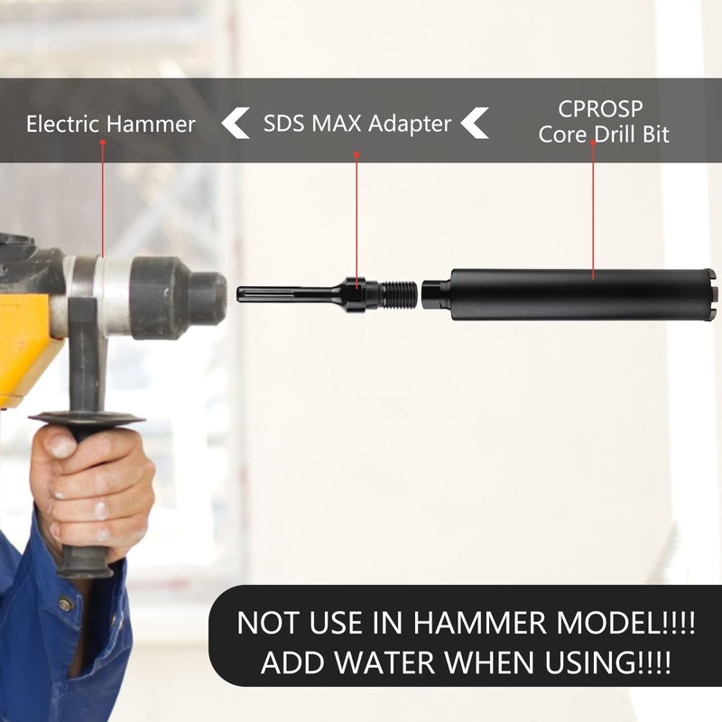 CPROSP 1-1/4'' UNC Thread Core Drill Bit to SDS MAX