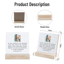 Country In All Things God Works For The Good Bible Verses Wooden Plaque Sign Desk Decor Rustic Motivational Romans 8:28 Christian Desk Sign Decor Desk Decoration For Home Office 4 X 4 Inches