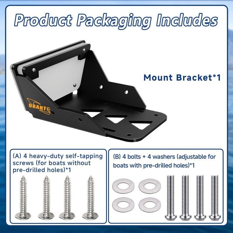 Transom Trolling Thick Heavy-Duty Motor Mount for Kayaks, for Trolling