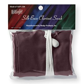 Hodge Silk Bass Clarinet Swab - Burgundy