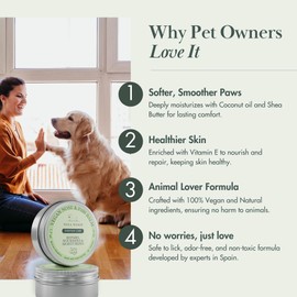 Nina Woof Vegan Paw Balm Dogs & Nose Balm - All-Natural, Rich in Vitamin E Moisturizing Formula with Coconut Oil for Dogs & Shea Butter, Dog Paw Pad Balm, Non-Toxic, Safe to Lick Paw Soother for Dogs