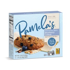 Pamela's Whenever Bars Soft & Chewy Oat Bars, Blueberry Lemon, Kosher, Gluten Free, 5 Count, 7.05 Ounce (Pack of 6)