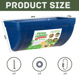 Fence Feeder Chicken Hanging Feed Trough Poultry Waterer Bucket Feeding Container with Clips for Livestock Goat Feeder Supplies 2 Pack