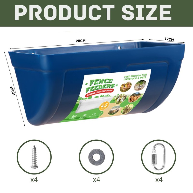 Fence Feeder Chicken Hanging Feed Trough Poultry Waterer Bucket Feeding