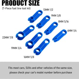 NoBrand 7 PCS Car Fuel Line Disconnect Tool Set, Quick Removal Kit for Transmission Oil