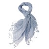 Prettystern Linen Plain Colour Mottled Fringe Men's Scarf, T108 Blue