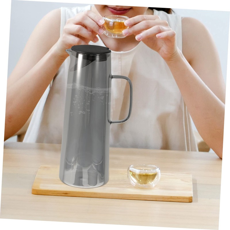 GRIRIW Beverage Kettle with Filter Lid Large Capacity Electroplated Glass