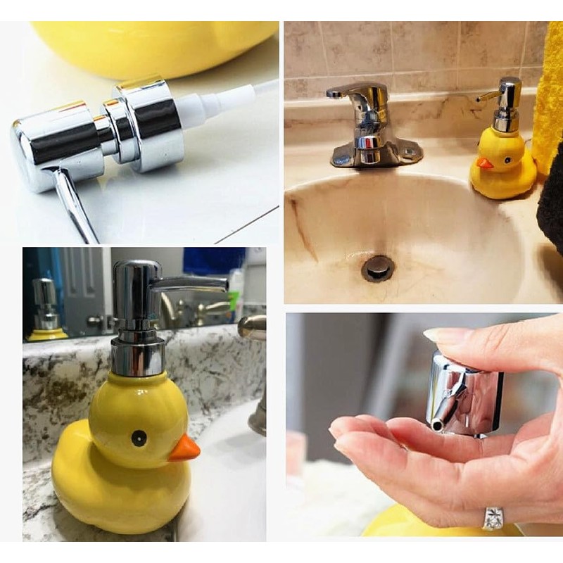 EatingBiting 450ml Split Yellow Cartoon Duck Ceramic Hand Soap Dispenser