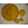 Unbranded Feeding Set Yellow Silicone Baby 6pc bib plate utensils,