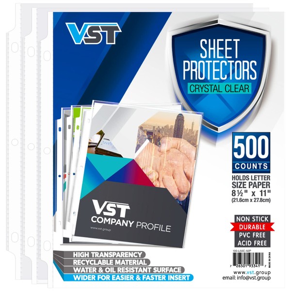 Sheet Protectors 8.5 x 11 Inches Crystal Clear Page Protectors