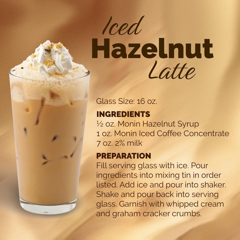 Monin - Hazelnut Syrup, Nutty Taste of Caramelized Hazelnut, Natural